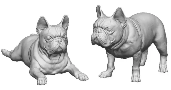 31015-148 N Gauge - Pets, Wildlife & Livestock - French Bulldogs x2