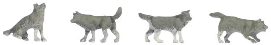 Bears (2) Wolves (4) & Stag (1) Figure Set - N Scale - Image 2