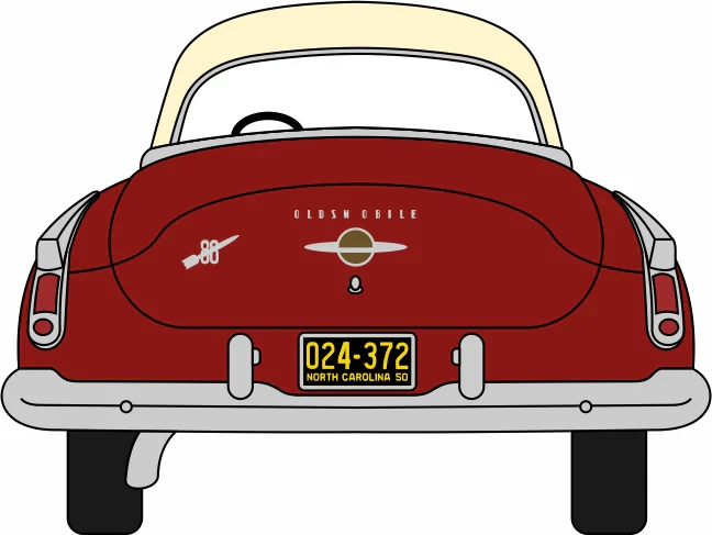 1950 Oldsmobile Rocket 88 Coupe Chariot Red/Canto Cream - Image 5