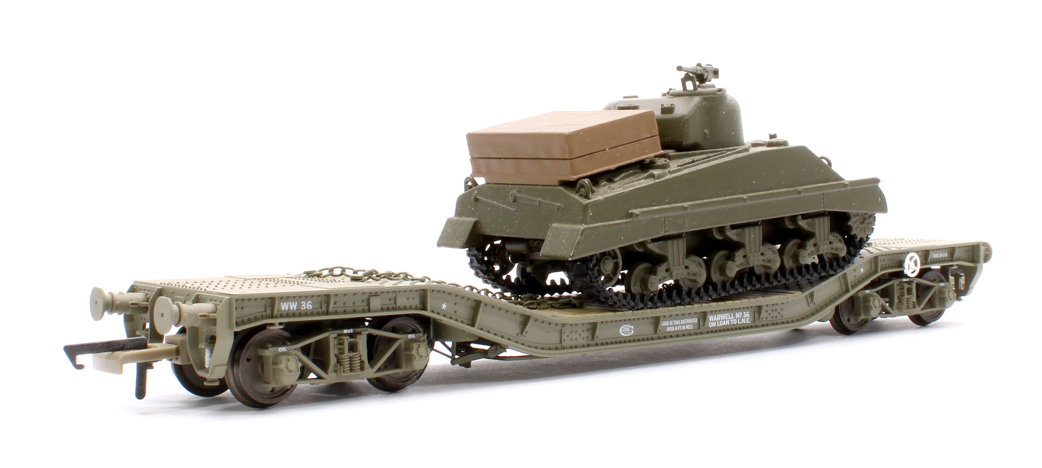 Pre-Owned Warwell A Flat Wagon No.36 With Sherman Tank