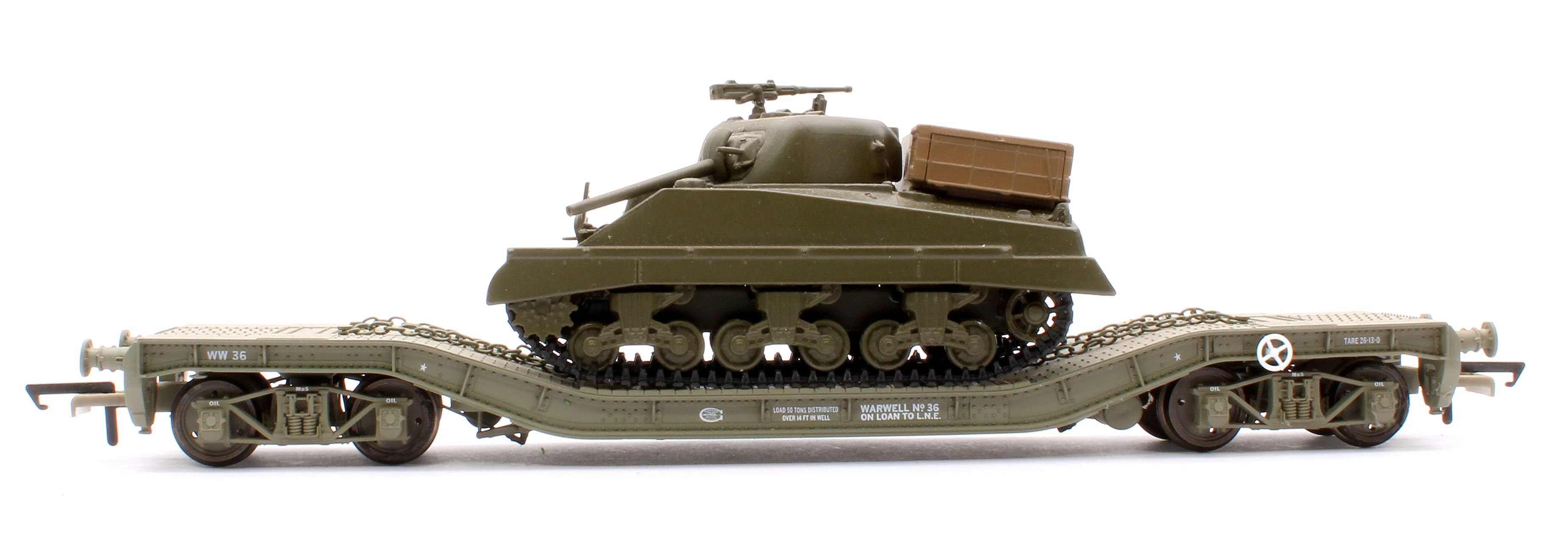 Pre-Owned Warwell A Flat Wagon No.36 With Sherman Tank - Image 2