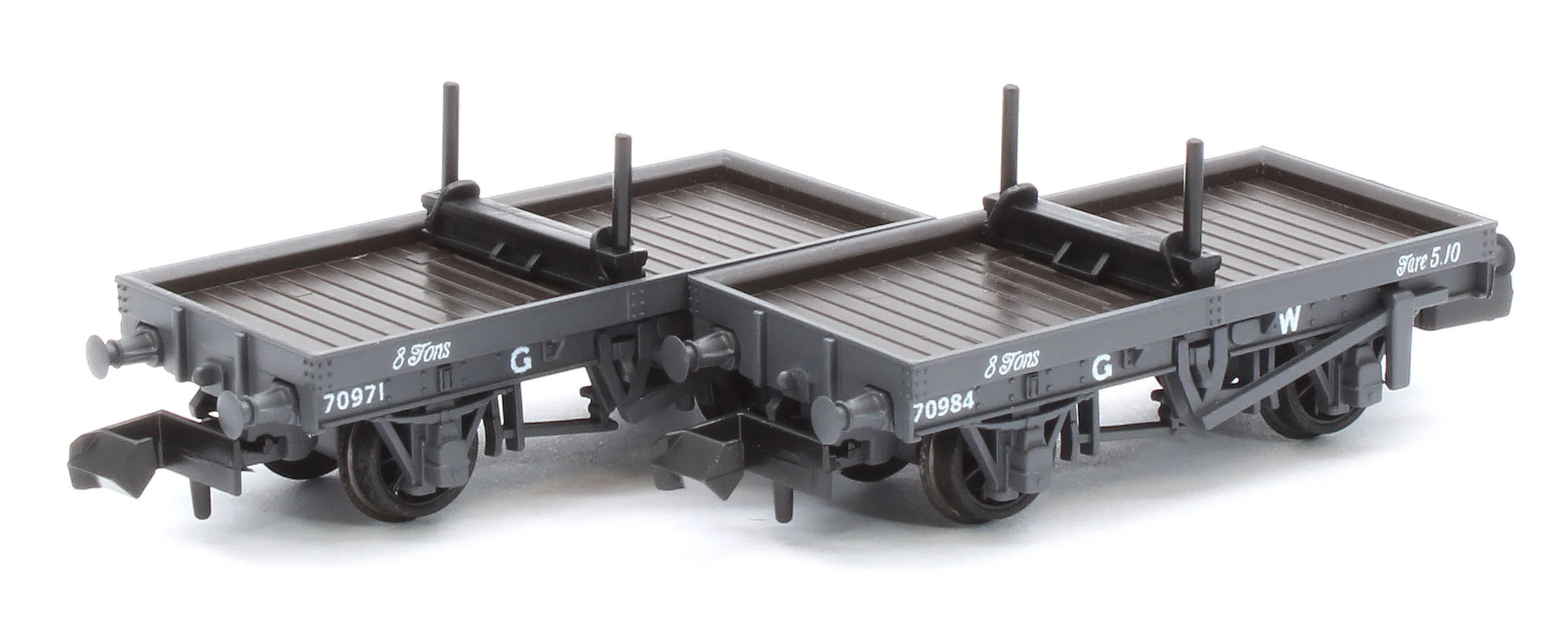 NR1150W 4 Wheel GWR Bolster Wagon Twin Pack