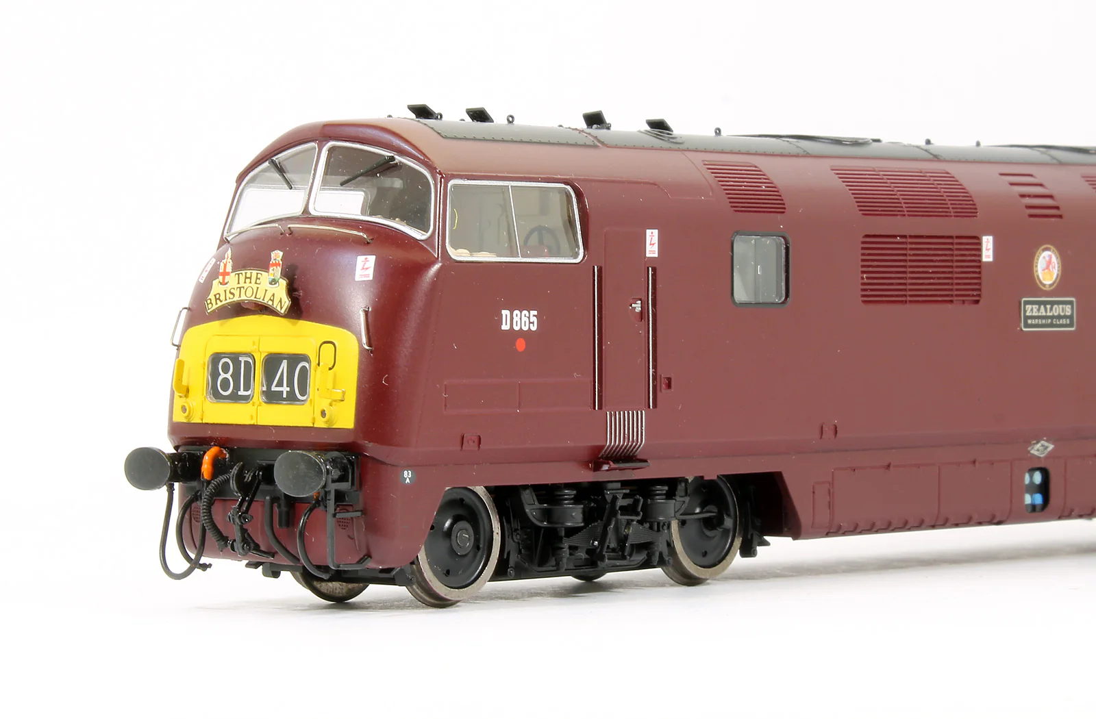 Pre-Owned 32-065 Class 43 Warship D865 'Zealous' BR Maroon Yellow Panel Diesel Locomotive - Image 3