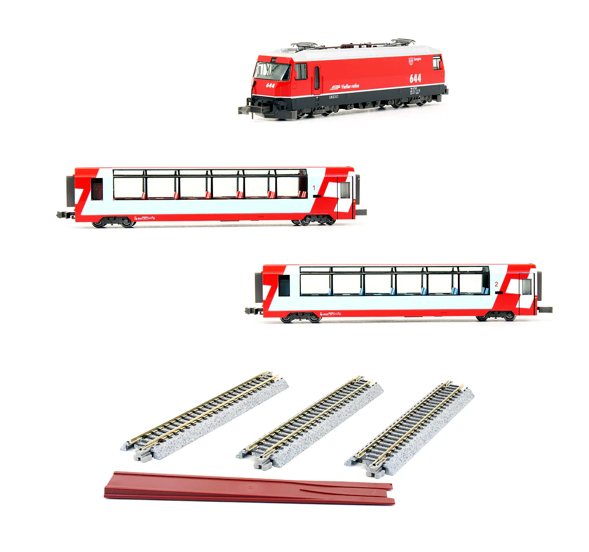 Pre-Owned 10-1816 "Glacier Express" Train Pack With Ge 4/4 III Electric Locomotive And Two Panorama Coaches