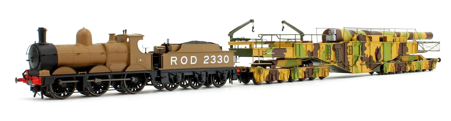 Pre-Owned Rail Gun Pack - WWI Boche Buster Camouflage Railgun with ROD 2330 Khaki 0-6-0 Dean Goods Locomotive