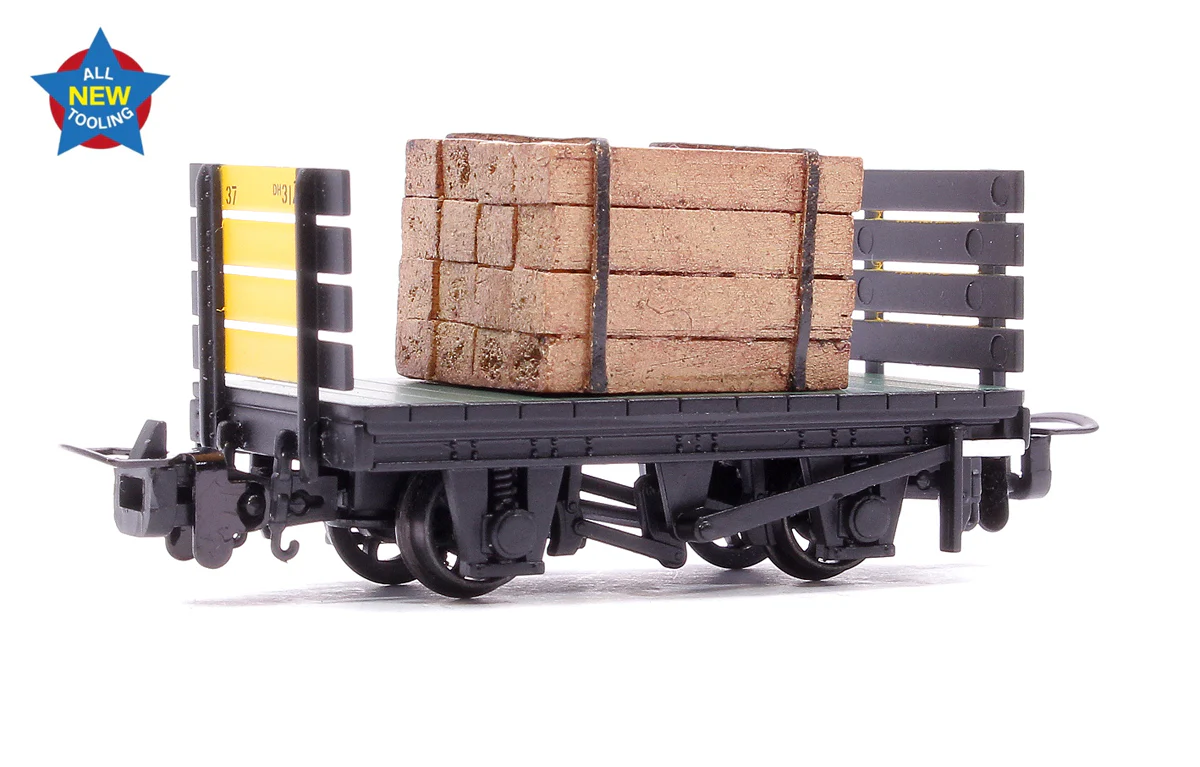 Pre-Owned 393-175 RNAD Flat Wagon Planked Ends RNAD Dean Hill With Sleeper Load No. DH314 37