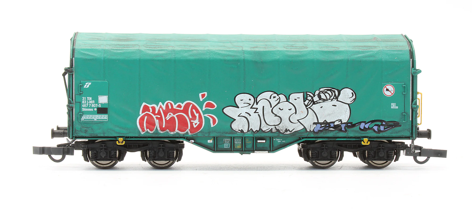 Pre-Owned Set Of 2 Tarpaulin Wagons With Graffiti - Image 2