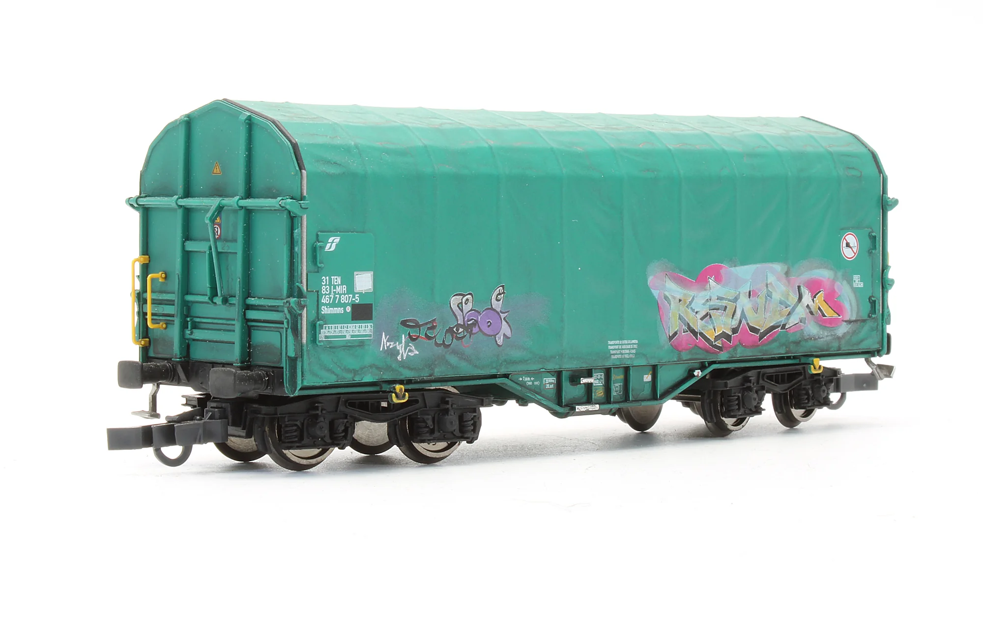Pre-Owned Set Of 2 Tarpaulin Wagons With Graffiti - Image 3