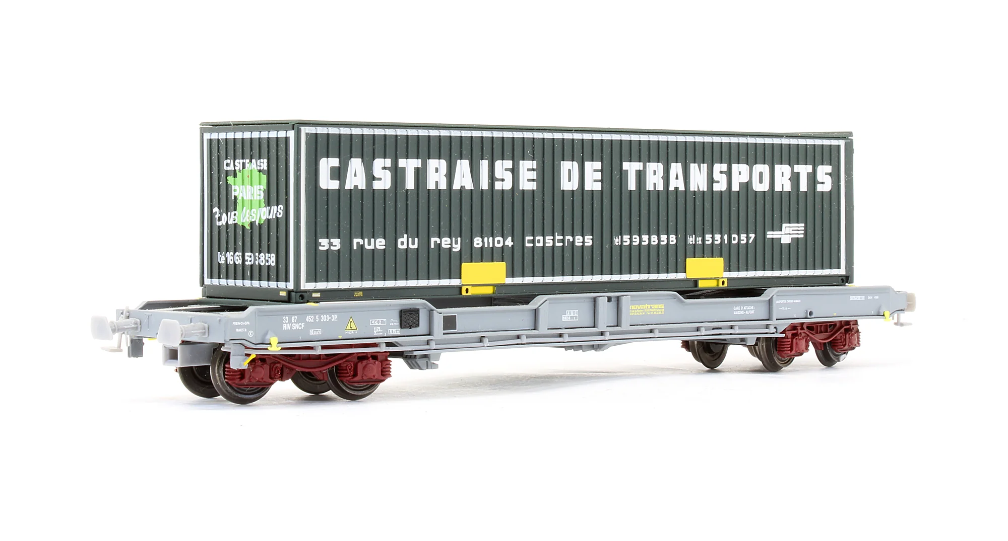 Pre-Owned SNCF Bogie Wagon '33 87 452 5 303-3' With Container