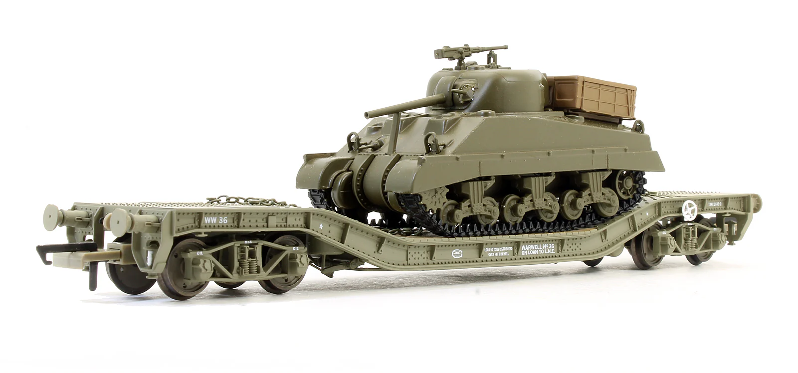 Pre-Owned OR76WW006 Warwell A Flat Wagon No.36 With Sherman Tank