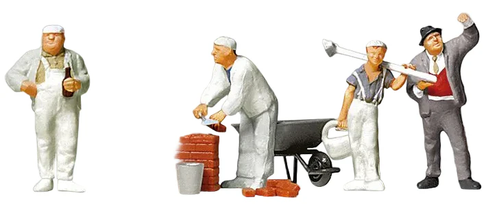 Bricklayers (4) with Accessories Exclusive Figure Set