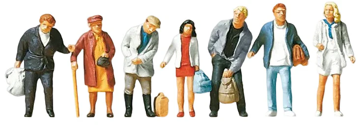 Standing Bus/Train Passengers (7) Exclusive Figure Set