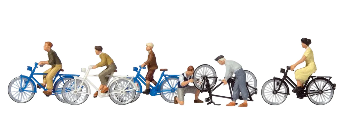 Young People with Bicycles (6) Exclusive Figure Set