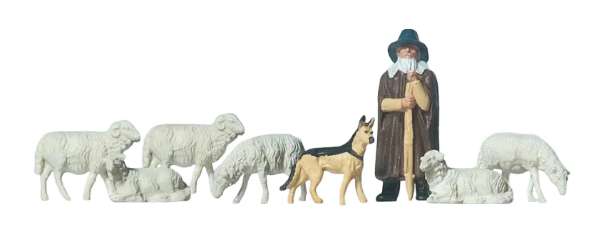 Shepherd with Flock (8) Standard Figure Set