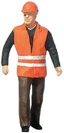 Railway Worker in Safety Vest Figure