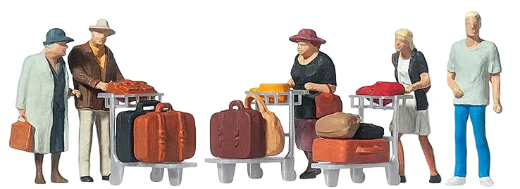 Travellers (5) with Luggage Trolleys Exclusive Figure Set