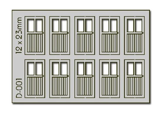 10 pcs 12X23mm 2 Lite Doors HO/OO