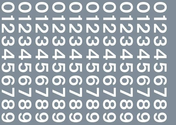 Numeric/alphabet sheet: white BR numbering (6.67mm high) Transfer