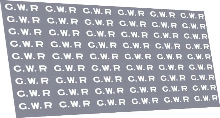 RT-4-4210 5.5" GWR White Lettering Waterslide Decals Transfer