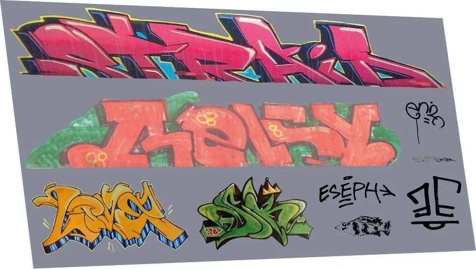 RT-4-8910 Graffiti: Artistic K (Suits Larger Wagons) Waterslide Decals Transfer