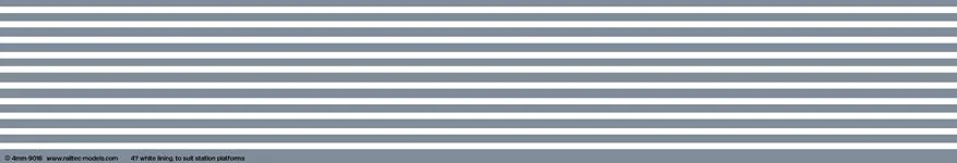 Station Platform Safety Lines: White OO Gauge Waterslide Decals Transfer