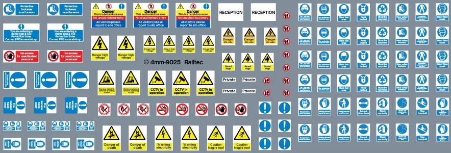 Health & Safety Notices, Warnings, Site Entrance Signs OO Gauge Waterslide Decals Transfer