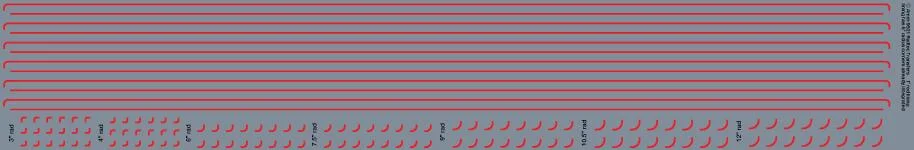 1" red lining (0.33mm thick) OO Gauge Waterslide Decals Transfer