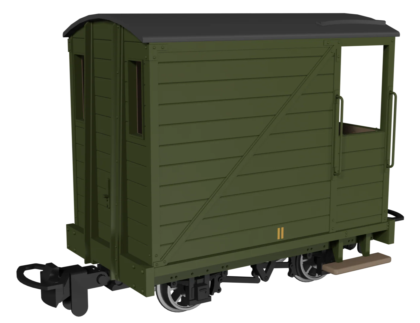 Single Veranda Brake Van - Plain Green No.11