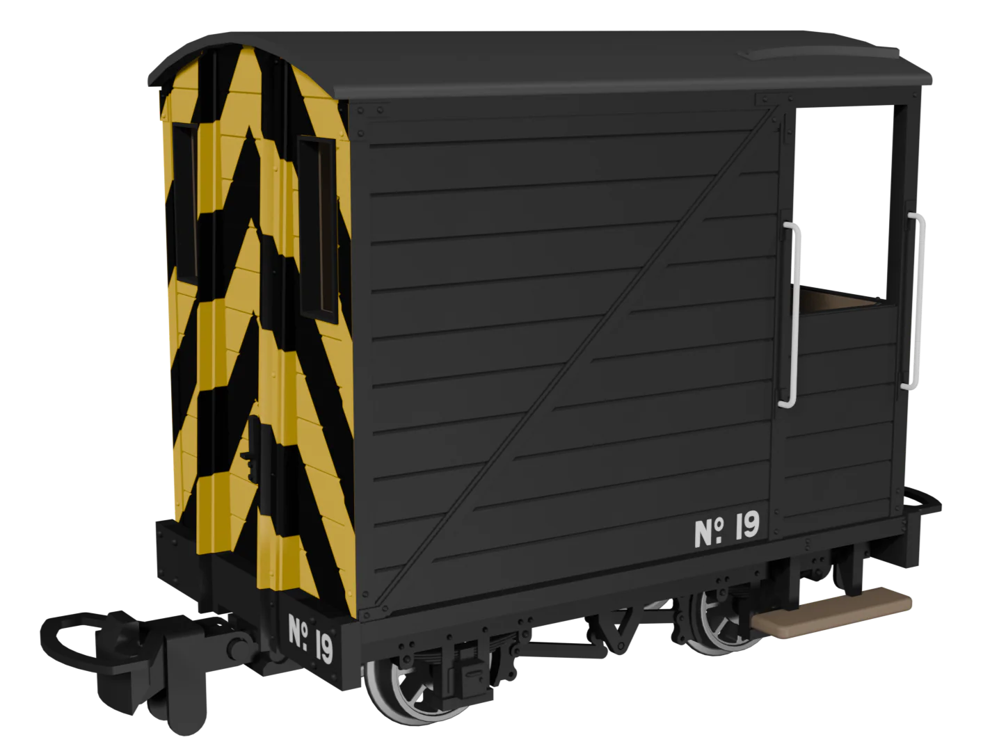 Single Veranda Brake Van -  Black with Wasp Stripes No.19