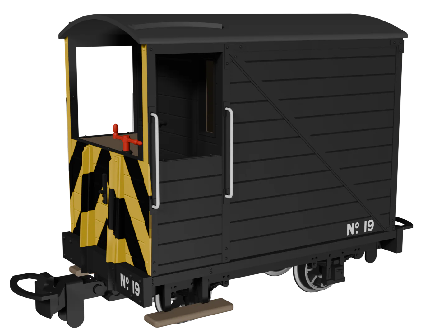 Single Veranda Brake Van -  Black with Wasp Stripes No.19 - Image 2