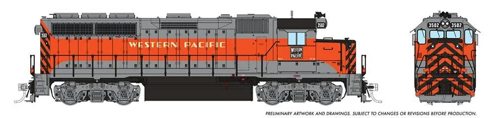 40535 HO EMD GP40 Western Pacific - Zephyr: #3502 - DCC Sound