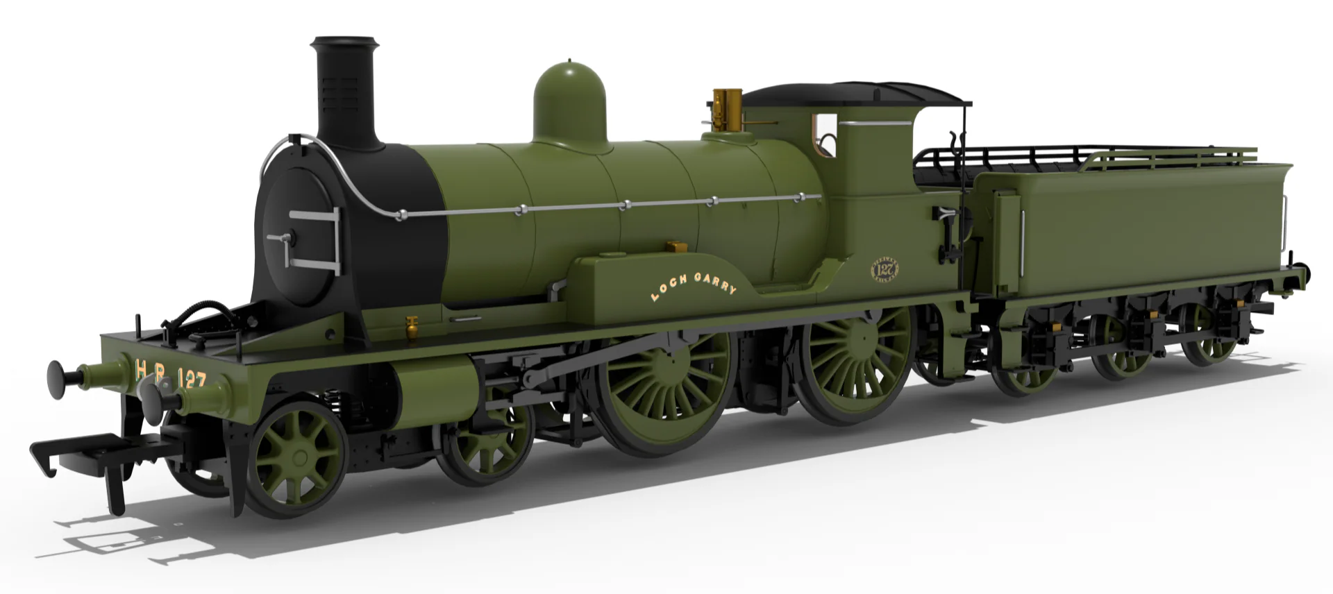 Highland Railway Loch Class 4-4-0 No.127 'Loch Garry' HR Drummond Plain Green Steam Locomotive