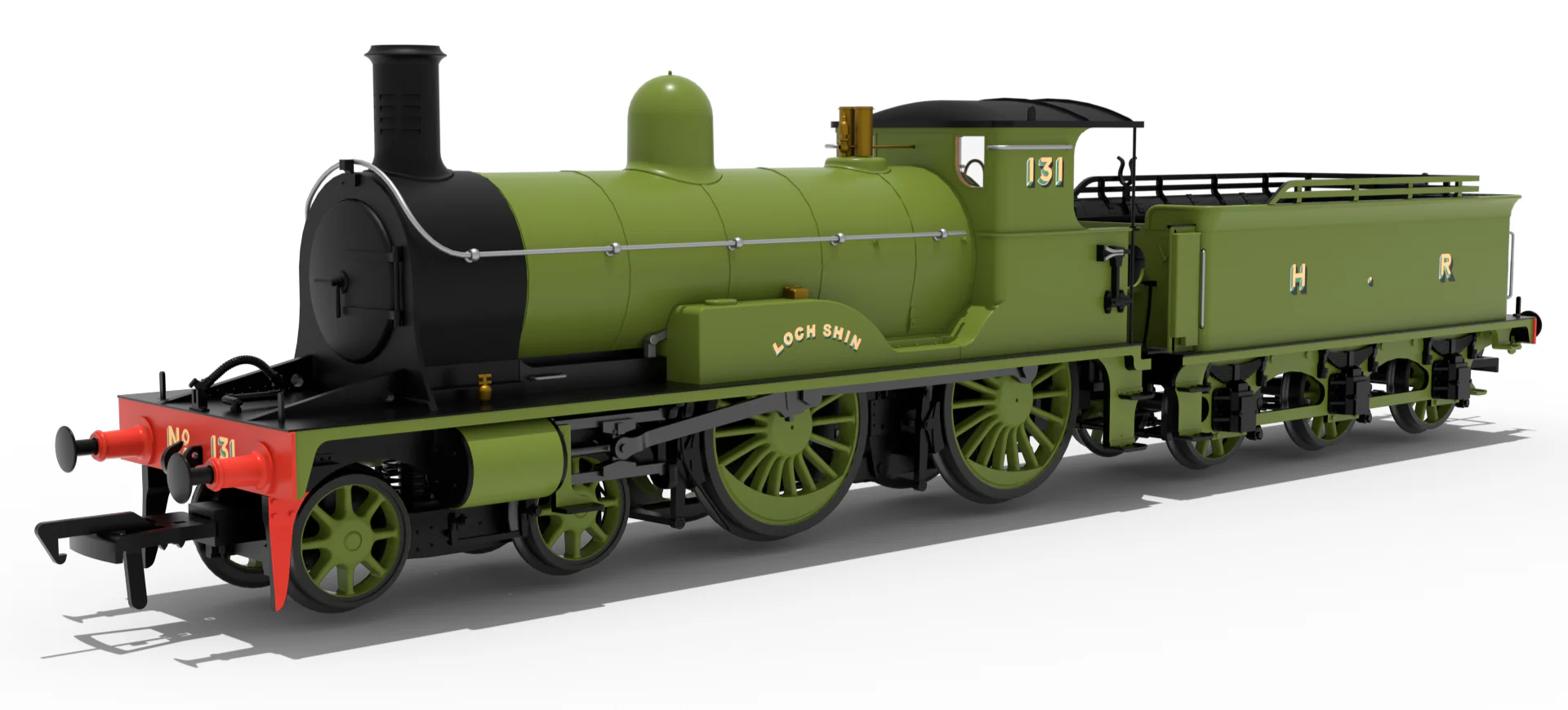 Highland Railway Loch Class 4-4-0 No.131 'Loch Shin' HR Smith Plain Green Steam Locomotive - DCC Sound