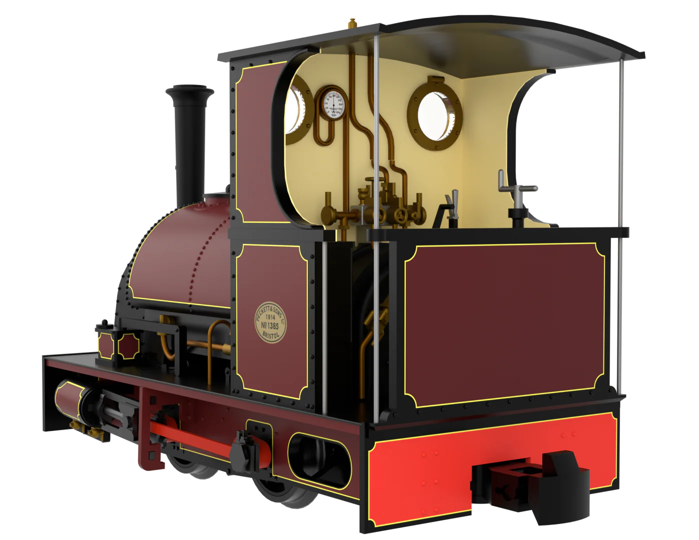 814007 Peckett & Sons Cranmore Class 0-4-0ST Lined Maroon Steam Locomotive - Image 2