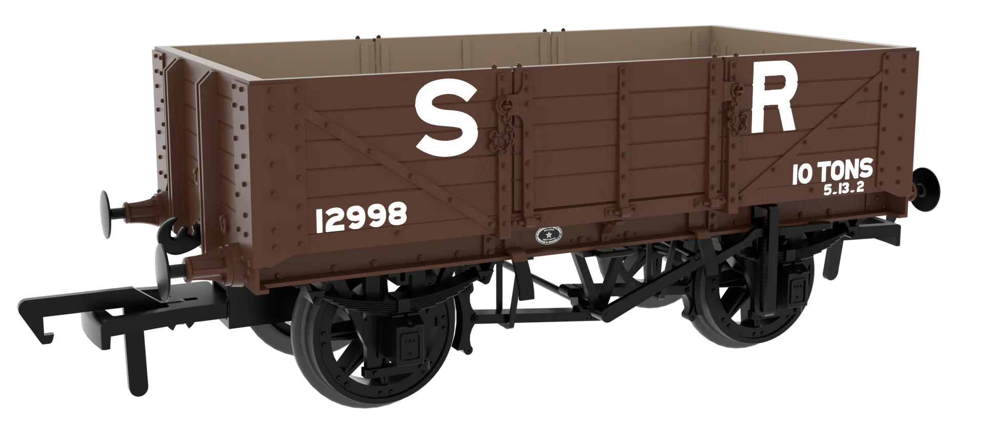 824022 SER/SECR 5-plank 10 ton open wagon - SR Pre-’36 Brown No. 12998