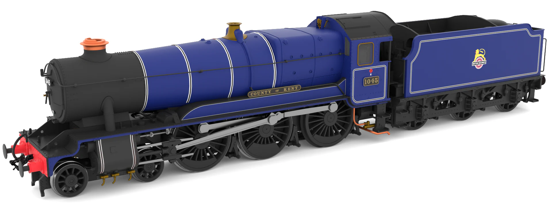 GWR Class 1000 No.1045 'County of Kent' in BR ‘What-If’ Express Passenger Blue Early Crest Steam Locomotive