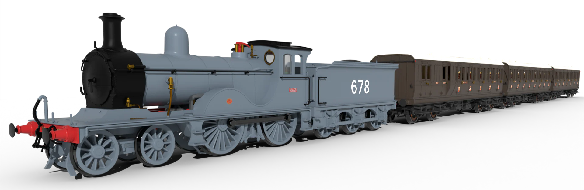 SECR G Class 4-4-0 No.678 - SECR Grey Steam Locomotive - Image 3