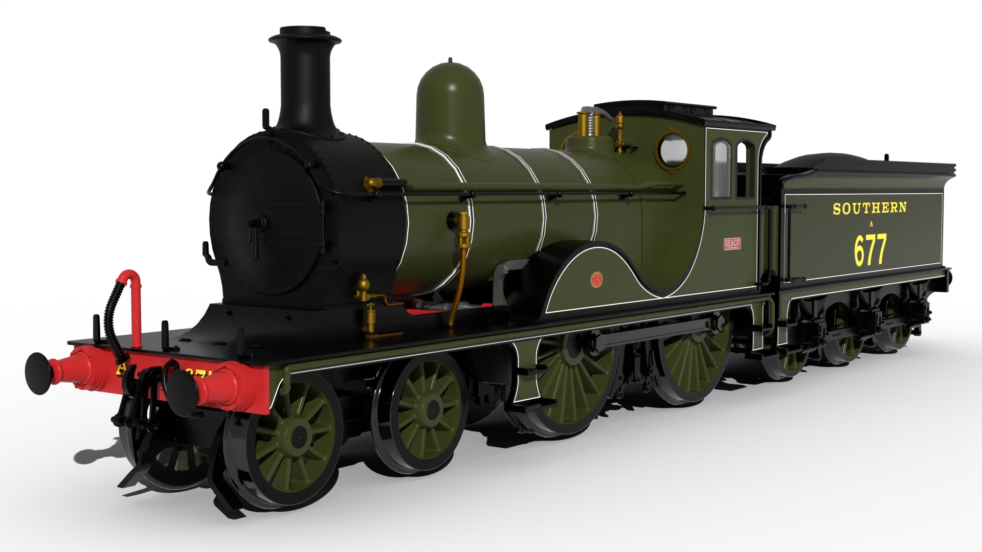 SECR G Class 4-4-0 No.A677 - SR Lined Olive Green Steam Locomotive
