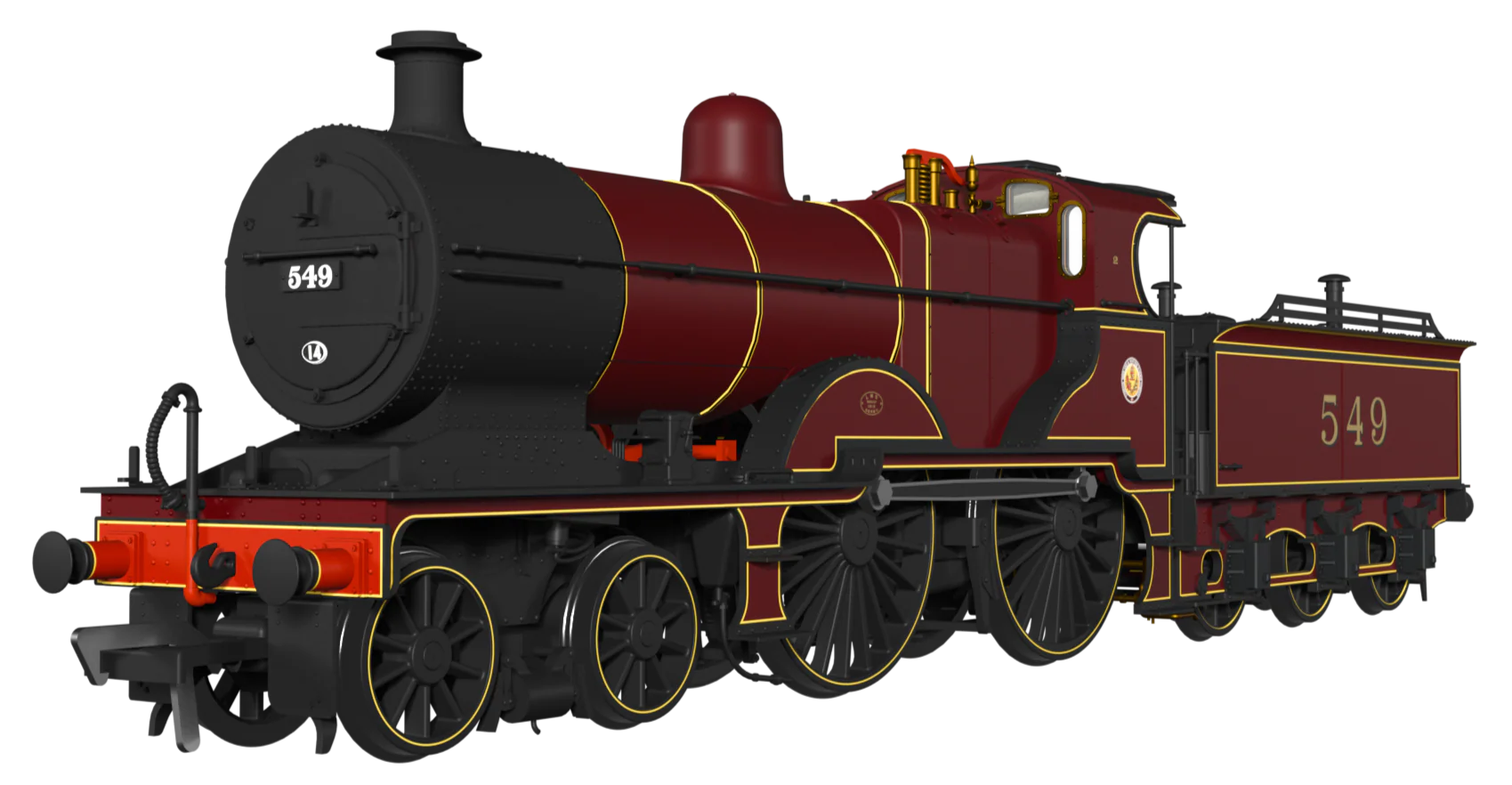974506 Midland Railway 483 Class 4-4-0 LMS Crimson No.549 (Cabside Roundel) Steam Locomotive - DCC Sound