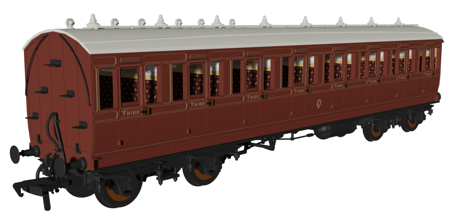 'Evolution' 48' LBSC Mahogany Non-Corridor Carriage No.1236, 535 & 297 Triple Pack - Image 4