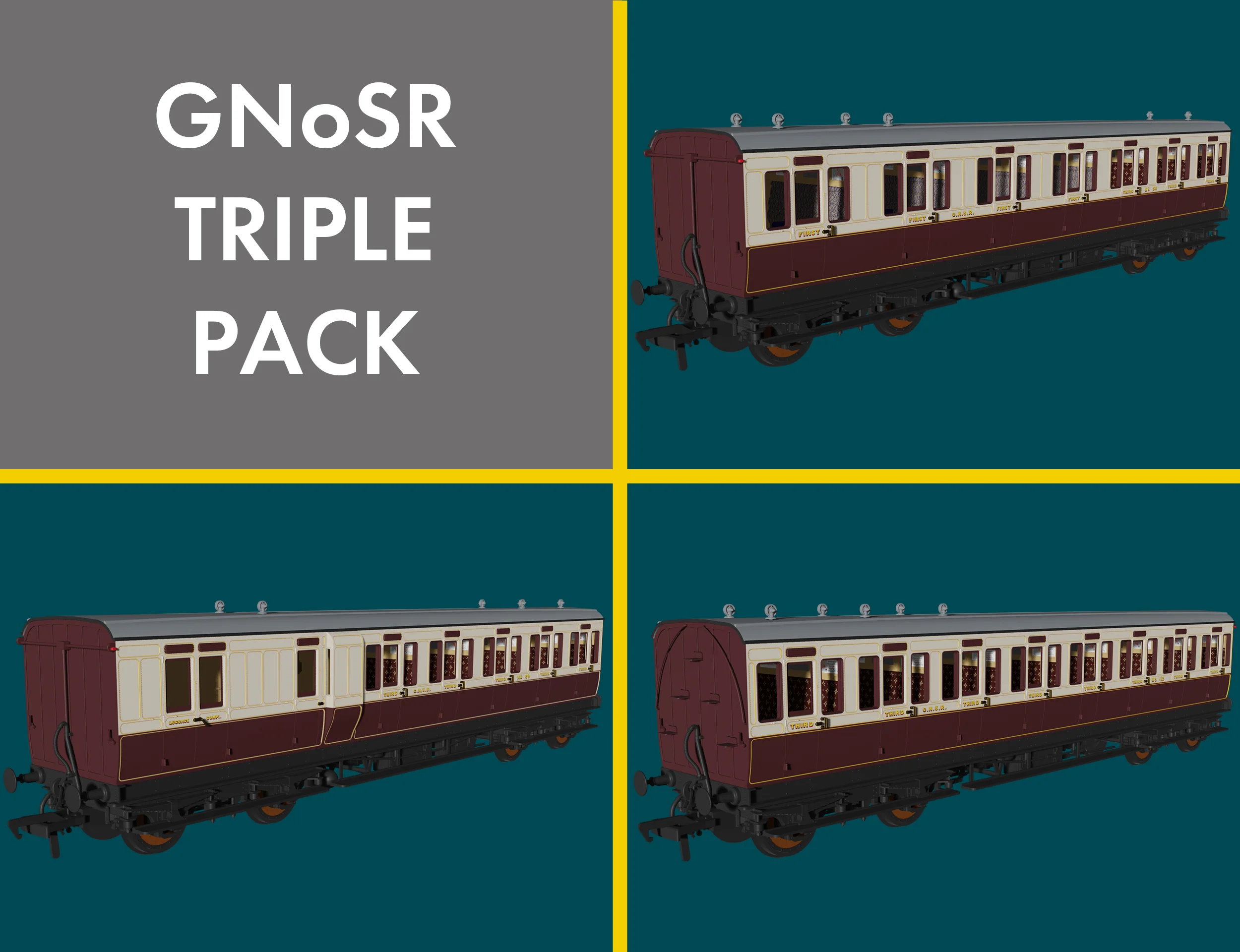 'Evolution' 48' GNoSR Non-Corridor Carriage No.69, 112 & 60 Triple Pack - Image 6