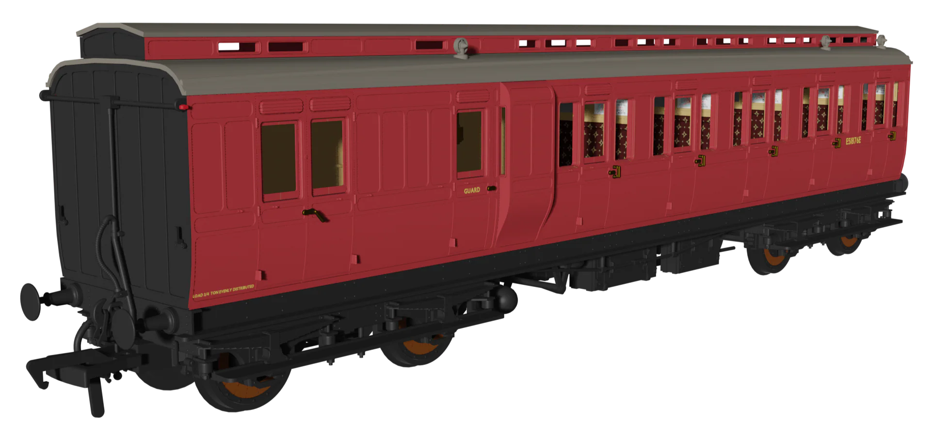 'Evolution' 48' BR Crimson Non-Corridor Carriage No.E51876E, E52305E & E51366E Triple Pack - Image 3