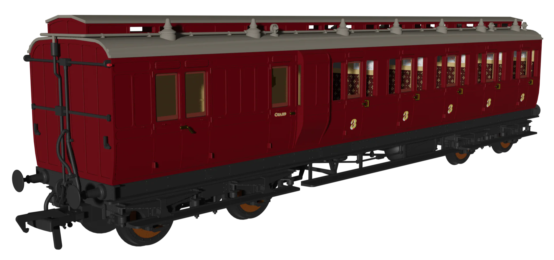 'Evolution' 48' Generic Crimson Non-Corridor Carriage Brake Third