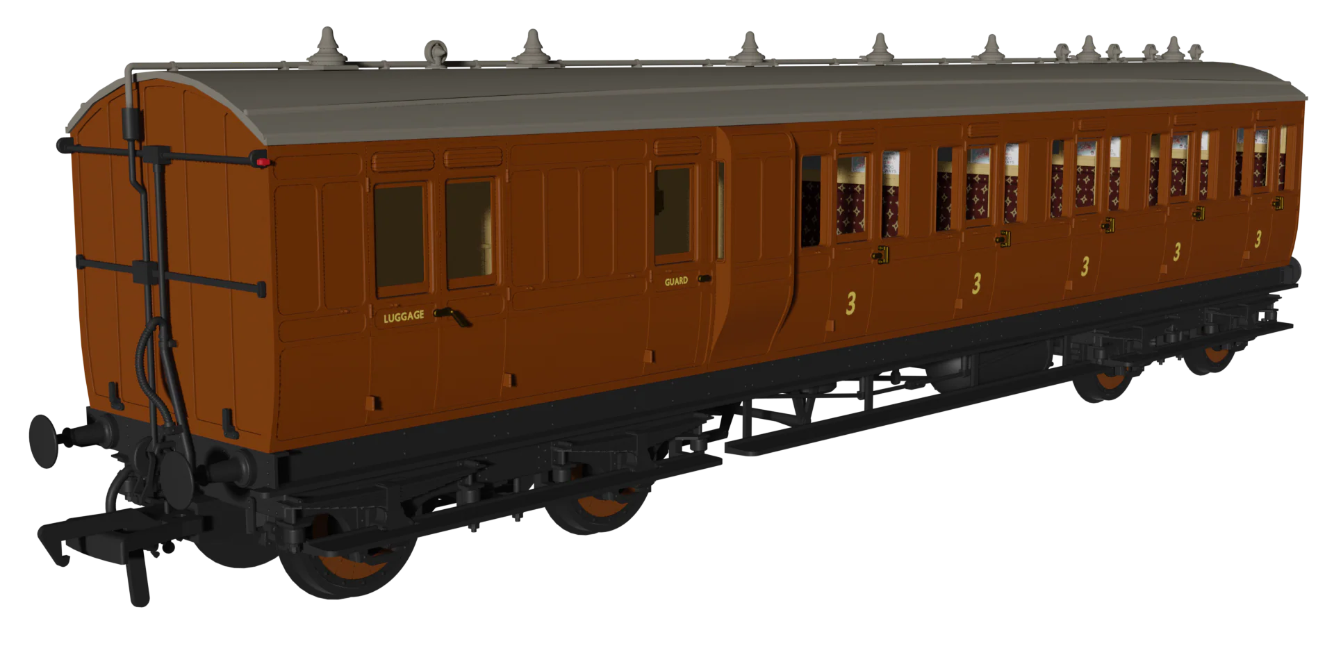 'Evolution' 48' Generic Brown Non-Corridor Carriage Brake Third