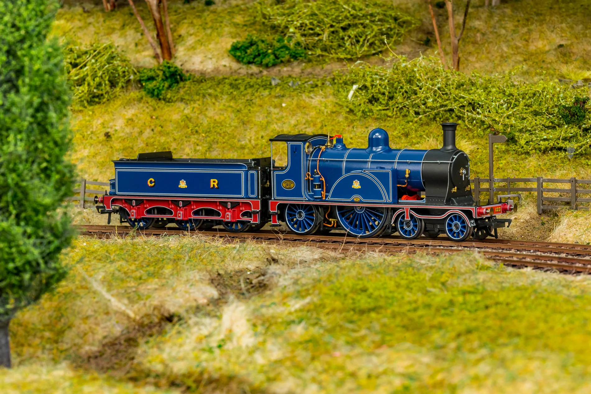 Caledonian Railway Single 4-2-2 CR Dark Blue No.123 Steam Locomotive - DCC Sound - Image 5