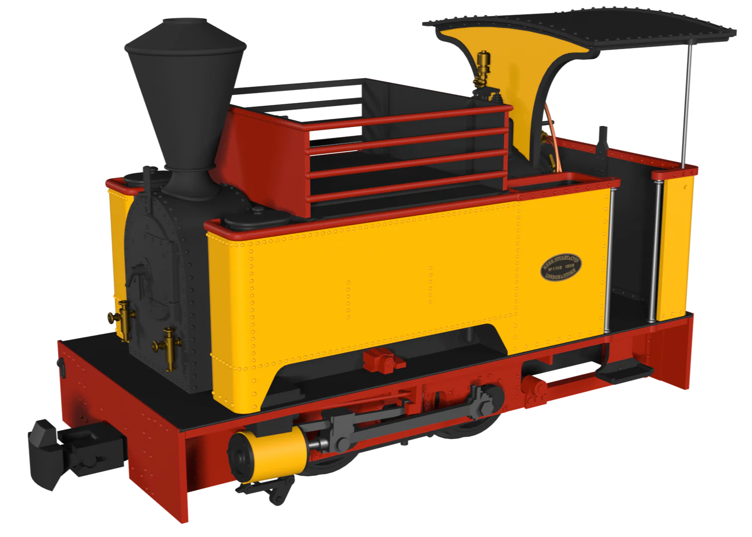 Sirdar Class 0-4-0 Kerr, Stuart & Co. Long-Tank Plain Yellow Steam Locomotive - Image 2