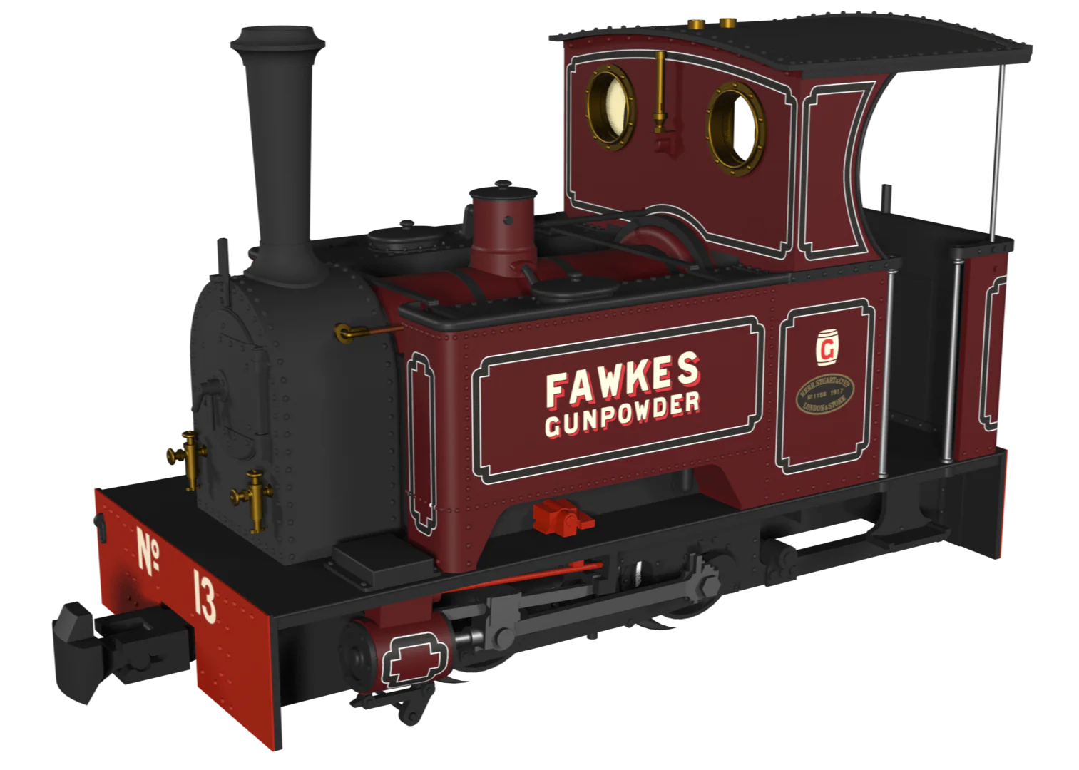 Sirdar Class 0-4-0 Kerr, Stuart & Co. Short-Tank 'What If' - G. Fawkes Lined Maroon Steam Locomotive