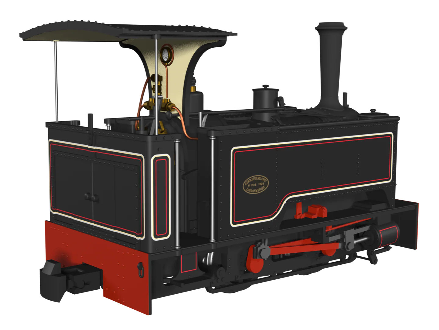 Sirdar Class 0-4-0 Kerr, Stuart & Co. Long-Tank Lined Black Steam Locomotive - Image 2