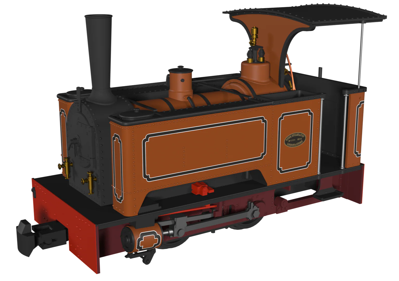 Sirdar Class 0-4-0 Kerr, Stuart & Co. Long-Tank Lined Burnt Orange Steam Locomotive - Image 2