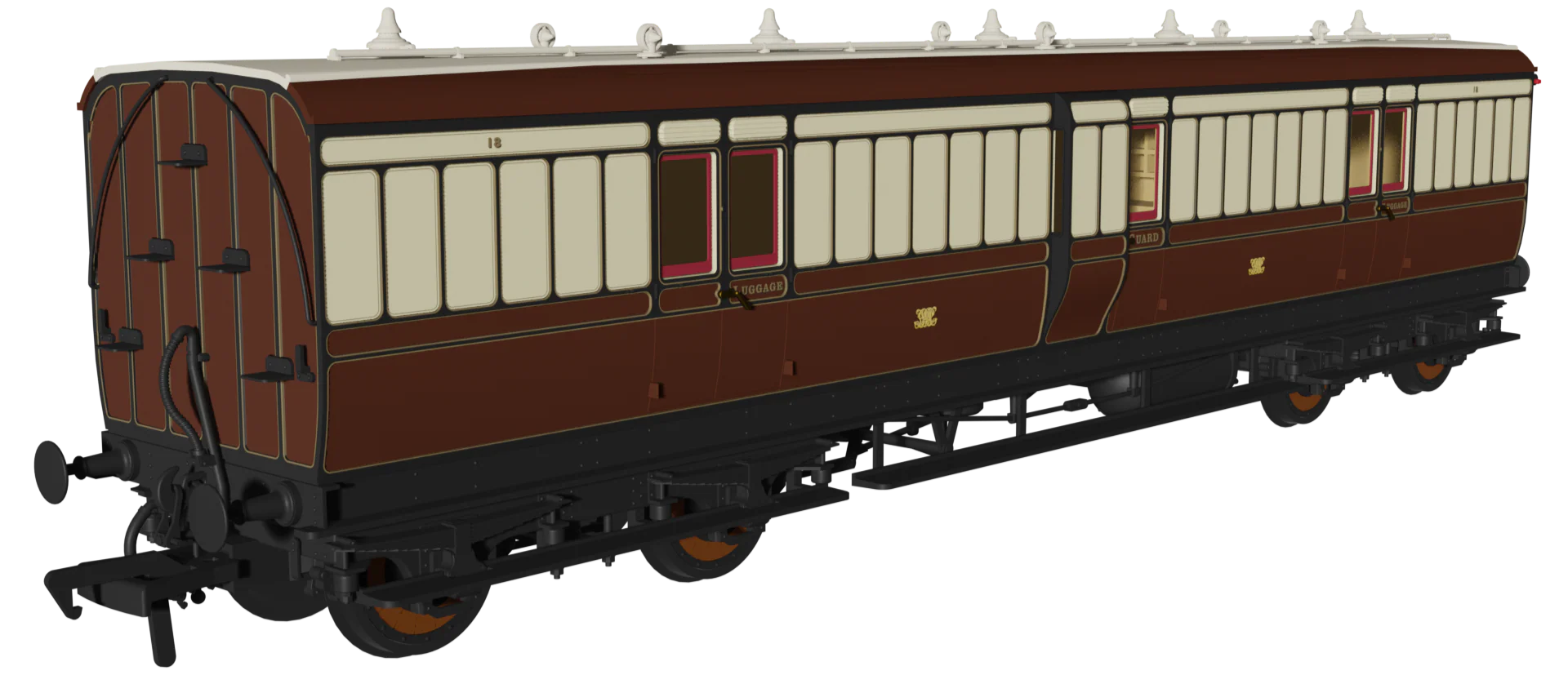 978136 ‘Evolution’ 48’ Great Western Railway Chocolate and Cream (Early Monogram) Full brake No.18